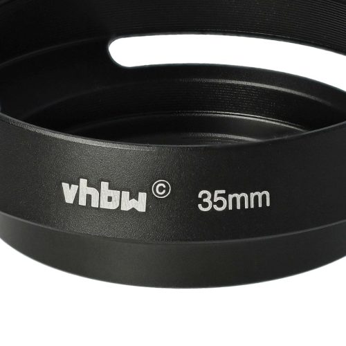 VHBW 35 mm Lens Hood - 51 mm Filter Thread, Black, Round, with Grooves