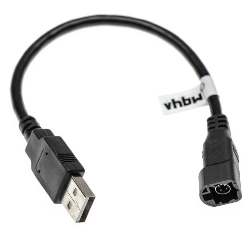 VHBW Car Radio USB Retention Cable VW Amarok (2010+) - 4 Pin Socket USB A Plug
