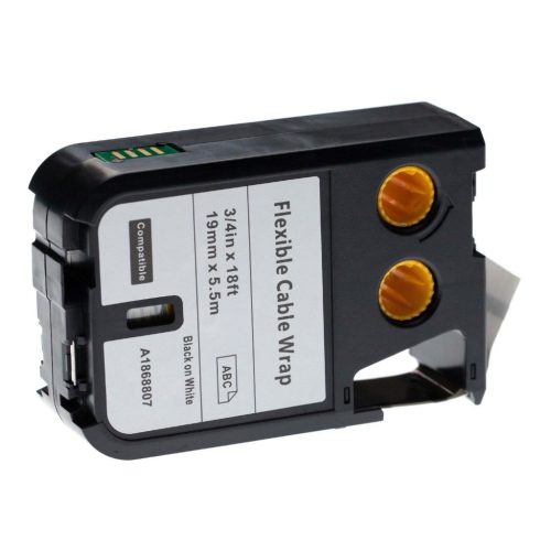 VHBW Dymo 1868807 Label Tape - 19mm, Black-White, Vinyl