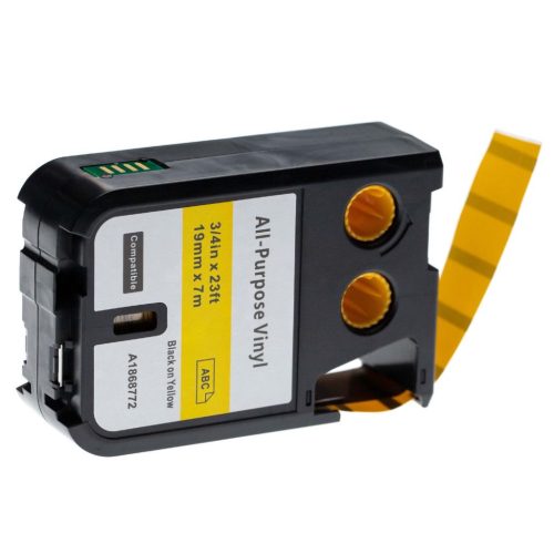 VHBW Dymo 1868772 Label Tape - 19 mm, Black-Yellow, Vinyl