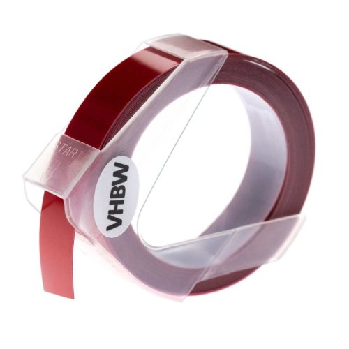 VHBW Dymo 0898152 3D Embossing Label Tape - 12 mm, White-Red