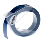 VHBW Dymo 0898142 replacement 3D embossed label tape - 12 mm, white-blue