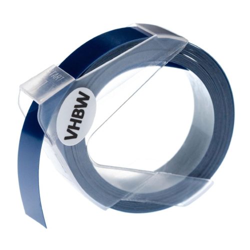 VHBW Dymo 0898142 replacement 3D embossed label tape - 12 mm, white-blue