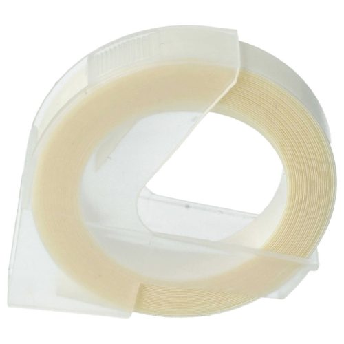 VHBW Dymo 0898100, S0898100, 520101 3D Embossed Label Tape - 9 mm, White-Clear