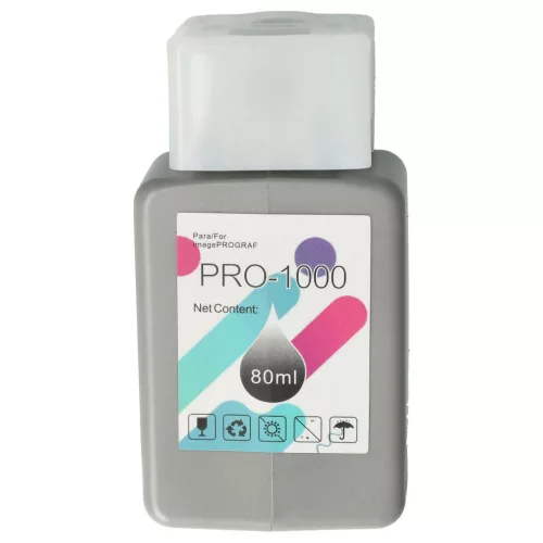 VHBW Canon PFI-1000PGY Tintenpatrone - Grau/Photo Schwarz 80 ml + Chip