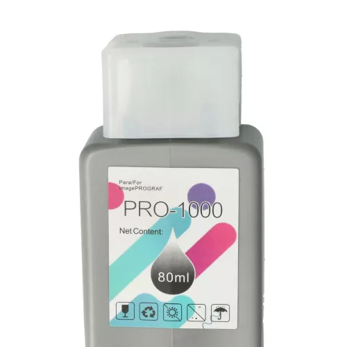 VHBW Canon PFI-1000PGY Tintenpatrone - Grau/Photo Schwarz 80 ml + Chip