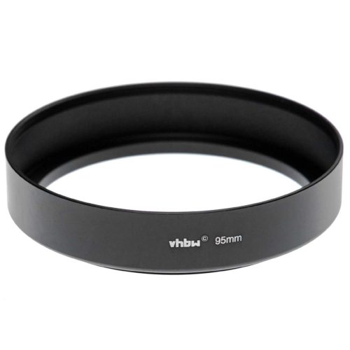 VHBW 95mm Lens Hood - 104mm Filter Thread, Black, Round