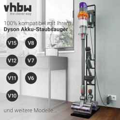   VHBW Dyson Kézi Porszívó Állvány + 4 Tartozéktartó, fekete