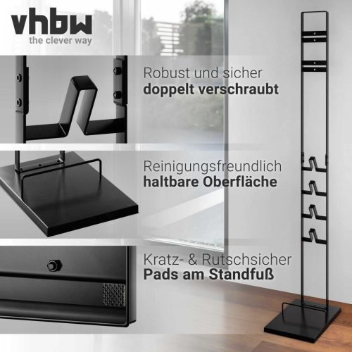VHBW Dyson Handstaubsauger Ständer + 4 Zubehörhalter, schwarz