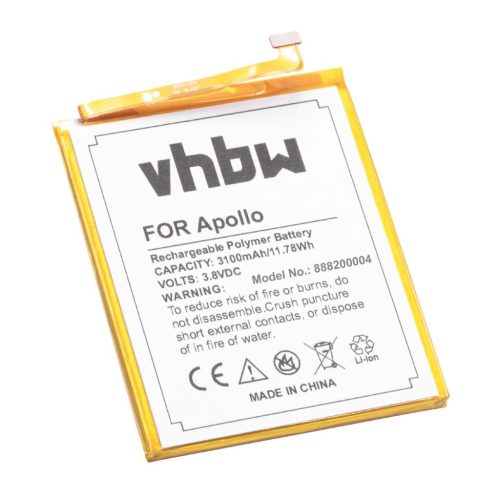 VHBW Mobile Phone Battery Vernee Apollo Lite, Apollo - 3100 mAh 3.8 V Li-Polymer - Smartphone Battery