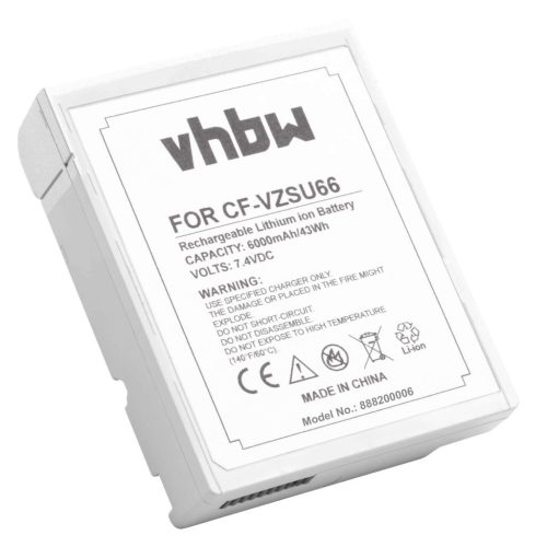 VHBW Notebook Battery Panasonic CF-VZSU66, CF-VZSU66U - 6000 mAh 7.4 V Li-Ion, white