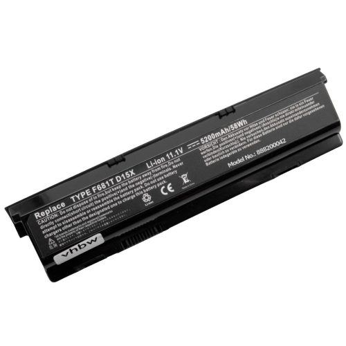 VHBW Notebook Battery Dell 0HC26Y, 0F681T, 0D951T, 312-0207, 0W3VX3 - 5200 mAh 11.1 V Li-Ion, black