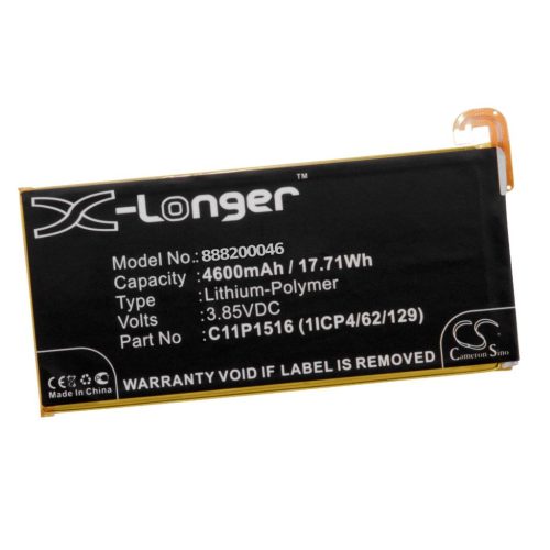 VHBW Mobile Phone Battery Asus 0B200-02060000, C11P1516 1ICP4/62/129 - 4600 mAh 3.85 V Li-polymer - Smartphone Battery