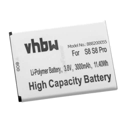 VHBW Mobile Phone Battery for Ulefone S8, S8 Pro - 3000 mAh 3.8 V Li-Polymer - Smartphone Battery