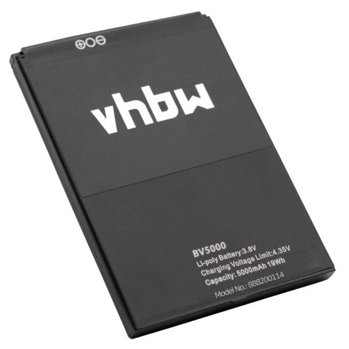 VHBW Mobile Phone Battery for Blackview BV5000 - 5000 mAh 3.8 V Li-Polymer - Smartphone Battery