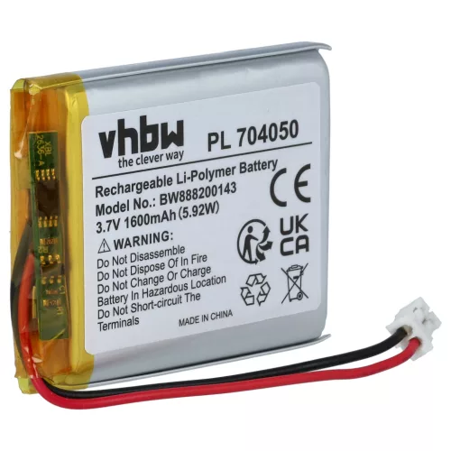 VHBW Battery Fatboy PN704050 - 1600 mAh 3.7 V Li-polymer