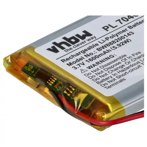 VHBW Battery Fatboy PN704050 - 1600 mAh 3.7 V Li-polymer