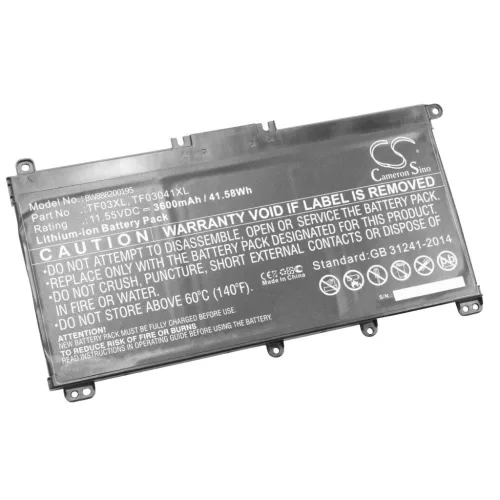 VHBW Notebook Battery HP HSTNN-DB8S, HSTNN-DB8R, HSTNN-IB80 - 3600 mAh 11.55 V Li-Ion, Black