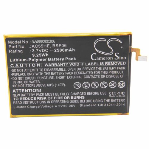 VHBW Mobile Phone Battery for Archos AC55HE, BSF06 - 2500 mAh 3.7 V Li-Polymer - Smartphone Battery