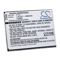   VHBW Mobile Phone Battery for Wiko P130 - 2500 mAh 3.85 V Li-Ion - Smartphone Battery
