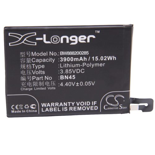 Mobiltelefon akkumulátor  Xiaomi BN45-höz - 3900 mAh 3,85 V Li-polimer