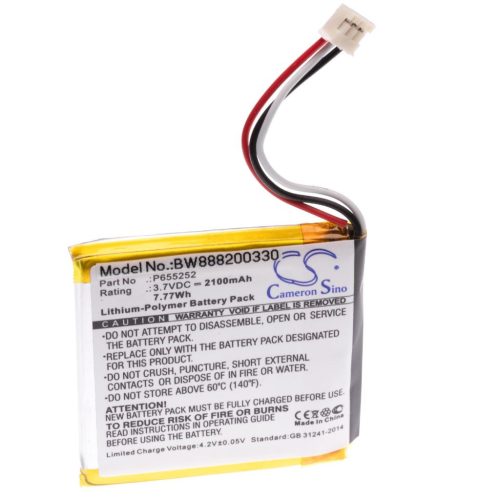 VHBW Akkumulátor  Harman Kardon P655252-t Harman Kardon hangszóróhoz - Li-polimer 2100 mAh