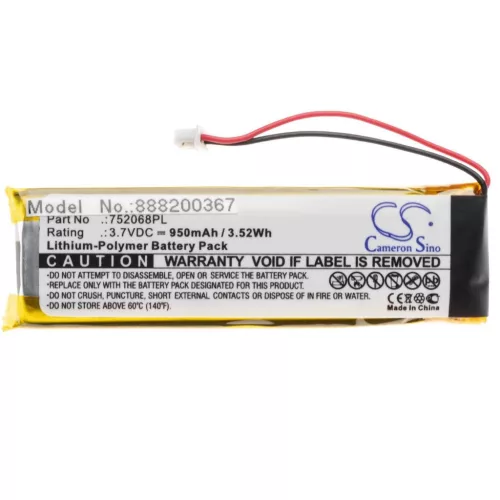 VHBW Vezeték nélküli fejhallgató akku a Midland 752068PL-hez - 950 mAh 3,7 V Li-polimer
