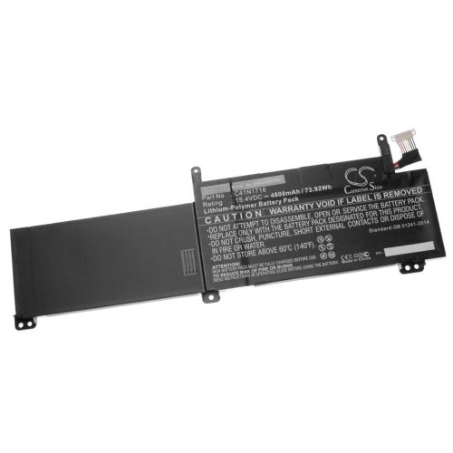 Notebook akkumulátor  Asus C41N1716-hoz - 4800 mAh 15,4 V Li-polimer, fekete