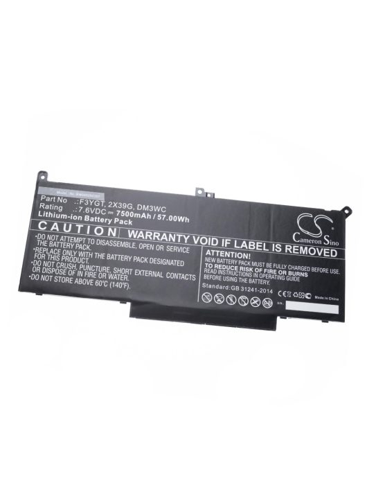 Notebook akkumulátor  Dell 0F3YGT, 2X39G, 0MYJ96, 0F3YGTY, 0DM3WC - 7500 mAh 7,6 V Li-Ion, fekete