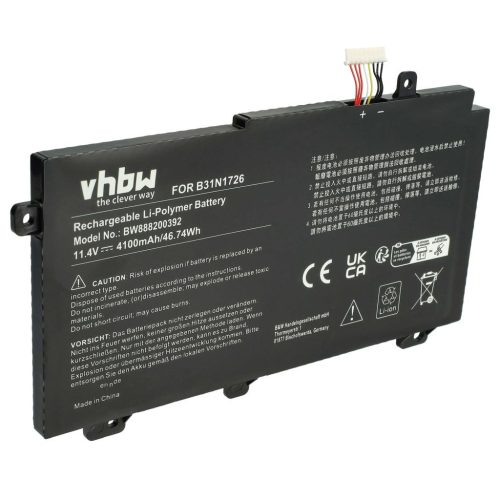 Notebook akkumulátor  Asus A41LK9H, 3ICP7/60/80, 0B200-02910000 - 4100 mAh 11,1 V Li-polimer, fekete