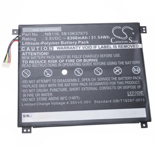 VHBW Notebook Battery Lenovo NB116, 5B10K37675, 1004036-196059-1 - 8300 mAh 3.8 V Li-polymer, black
