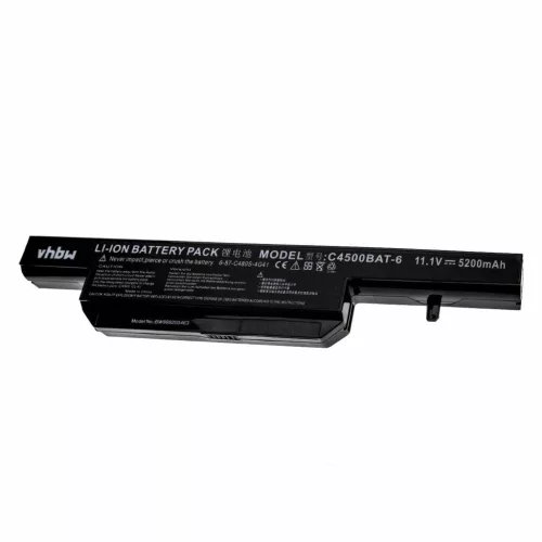 VHBW Notebook Battery Clevo 6-87-C480S-4G4, 6-87-c480s-4g41 - 5200 mAh 11.1 V Li-Ion, black