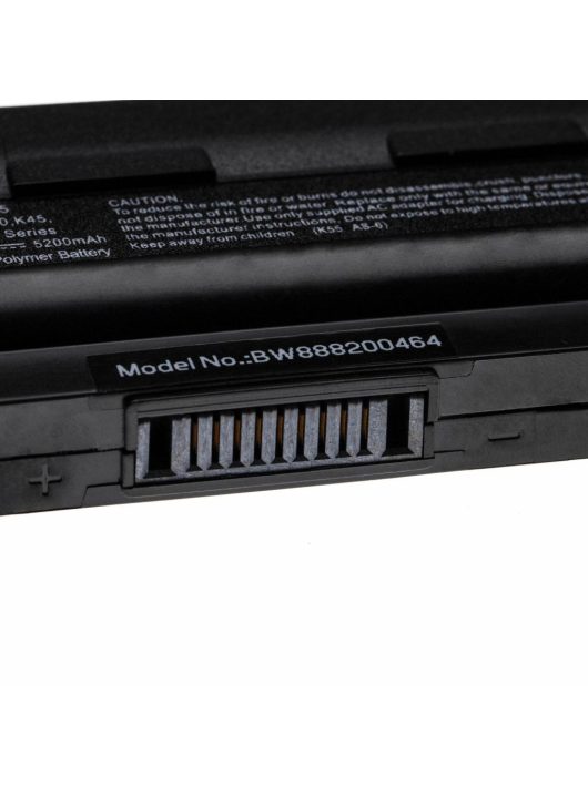 Notebook akkumulátor  Asus A33-K55, A32-K55, A41-K55 - 5200 mAh 10,8 V Li-polimer, fekete