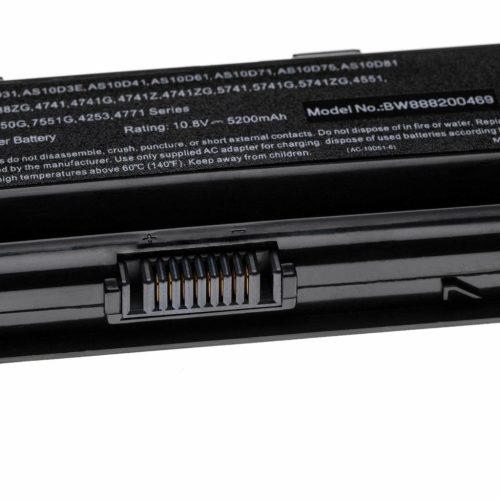 Notebook akkumulátor  Acer 31CR19/65-2, 31CR19/66-2, 31CR19/652 - 5200 mAh 10,8 V Li-polimer, fekete