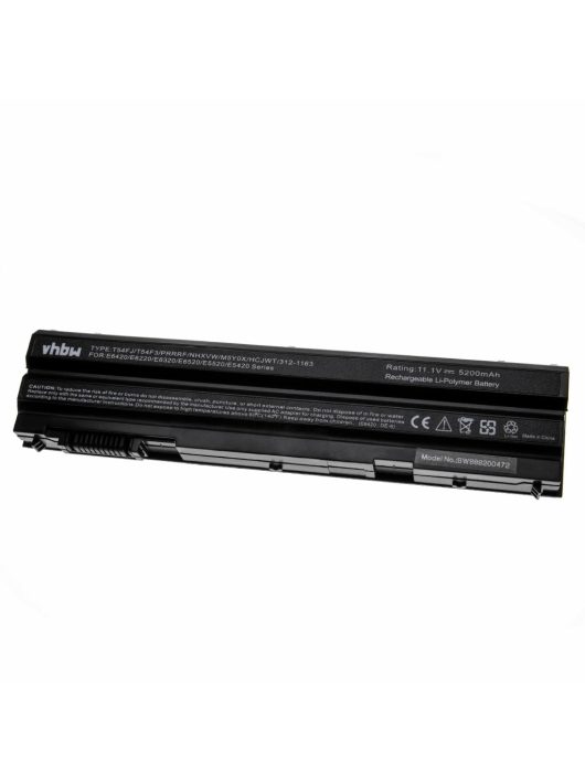 Notebook akkumulátor  Dell 312-1311, 04NW9, 05G67C, 312-1163 - 5200 mAh 11,1 V Li-polimer, fekete