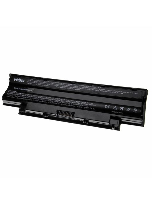 Notebook akkumulátor  Dell 07XFJJ, 04YRJH, 06P6PN, 0383CW - 5200 mAh 11,1 V Li-polimer, fekete