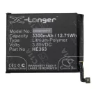 VHBW Mobile Phone Battery for Nokia HE363 - 3300 mAh 3.85 V Li-Polymer