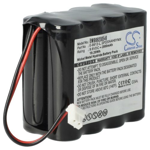 VHBW Alarmanlagen Akku Visonic GP220AAH8YMX, 0-9912-L - 2000 mAh 9,6 V NiMH