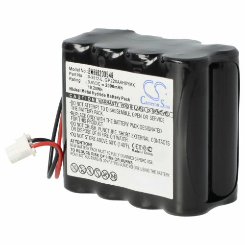 VHBW Alarmanlagen Akku Visonic GP220AAH8YMX, 0-9912-L - 2000 mAh 9,6 V NiMH