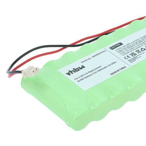 VHBW Alarmanlagen Akku Visonic 100729, 103-300672, GP130AAH6BMX, 0-9912-G - 2000 mAh 9,6 V NiMH