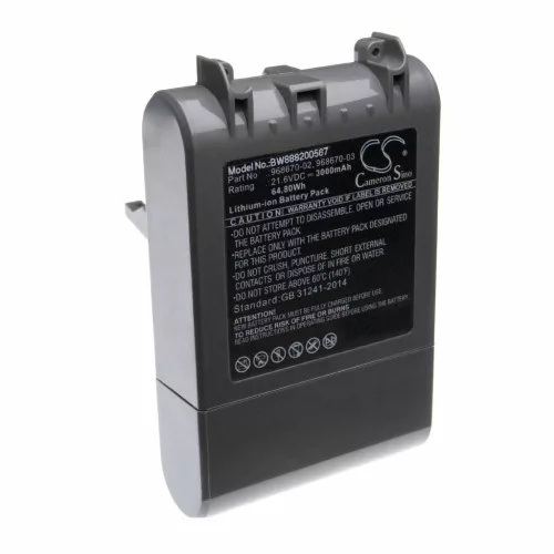 VHBW Battery for Dyson 968670-03, 968670-02 - 3000 mAh, 21.6 V, Li-Ion