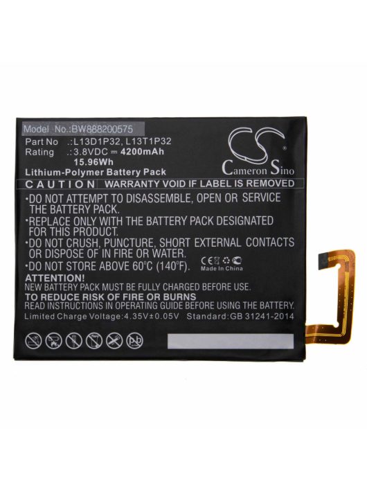 Tabletta akkumulátor Lenovo L13T1P32, L13D1P32 készülékhez - 4200 mAh 3,8 V Li-polimer