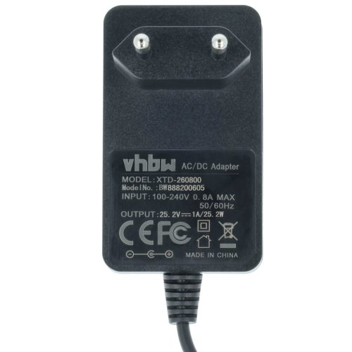 VHBW Hálózati adapter Li-Ion akkumulátoros eszközökhöz - 25,2 V