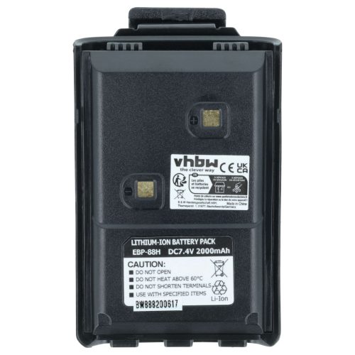 VHBW Radio Akku EBP-88, EBP-88H - 2000 mAh 7,4 V Li-Ion