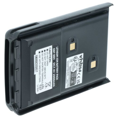 VHBW Radio Akku EBP-88, EBP-88H - 2000 mAh 7,4 V Li-Ion