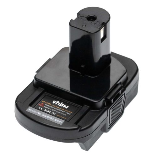 Akkumulátor adapter Stanley-hez, Black & Deckerhez, porterkábel barkácseszköz (20 V-tól 18 V-ig) stb., + USB-port