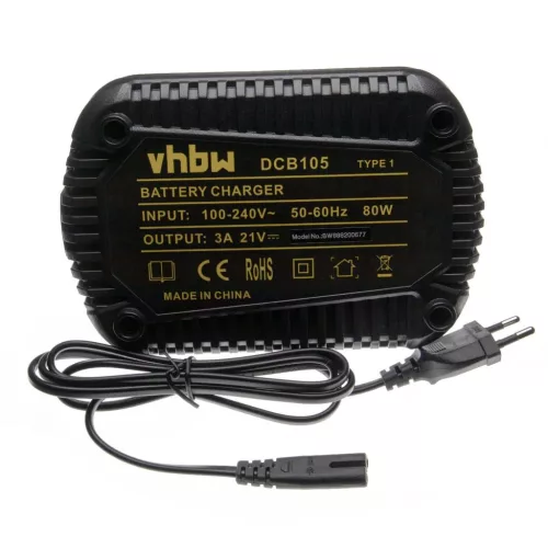 VHBW Charger Dewalt DCB102, DCB120, DCB105, DCB112 DewaltPower Tool batteries etc. Li-Ion