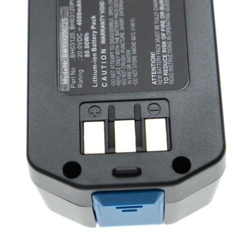 VHBW Akku Hoover BH03120, BH03100, 440005973, 440005966, 44139 - 4000 mAh, 20 V, Li-Ion