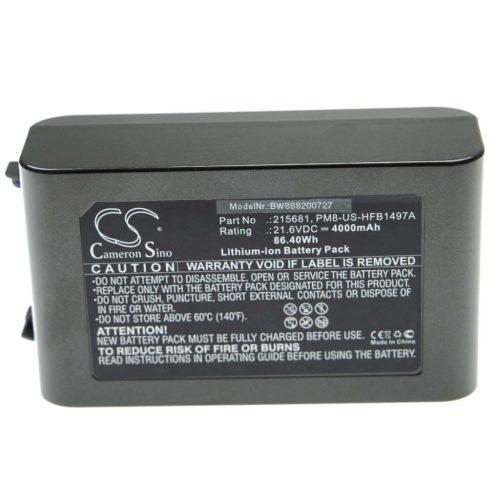 VHBW Akkumulátor Dysonhoz 215967-01/02, 215681, 967834-02, 215866-01/02 - 4000 mAh, 21,6 V, Li-Ion
