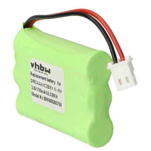 VHBW Babyphone Akku für Motorola HRMR03, GP80AAAHC3BMX - 700 mAh 3,6 V NiMH